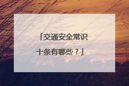 交通安全常识十条有哪些？