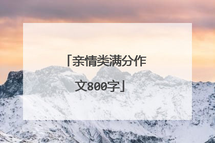 亲情类满分作文800字