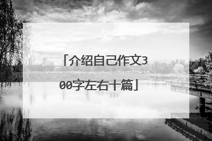 介绍自己作文300字左右十篇