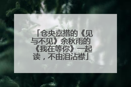 仓央嘉措的《见与不见》余秋雨的《我在等你》一起读，不由泪沾襟