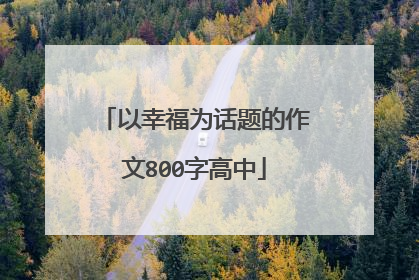 以幸福为话题的作文800字高中