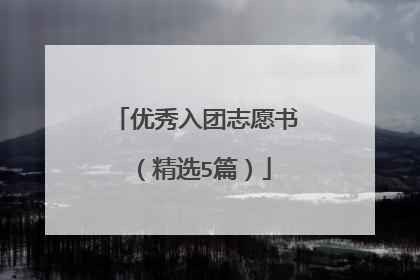 优秀入团志愿书（精选5篇）
