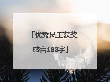 优秀员工获奖感言100字