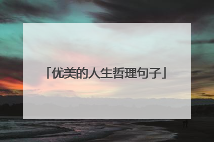 优美的人生哲理句子