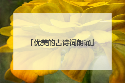 优美的古诗词朗诵
