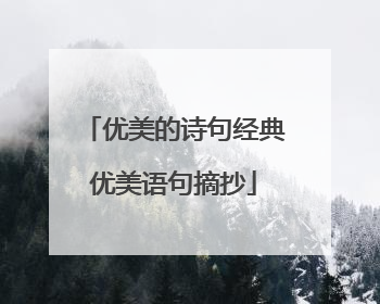 优美的诗句经典优美语句摘抄