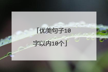 优美句子10字以内10个