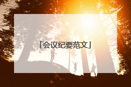 会议纪要范文