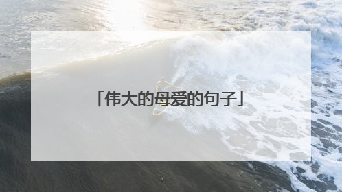 伟大的母爱的句子