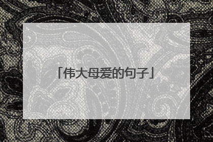 伟大母爱的句子