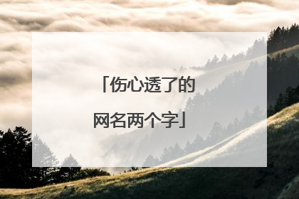 伤心透了的网名两个字