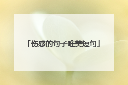 伤感的句子唯美短句