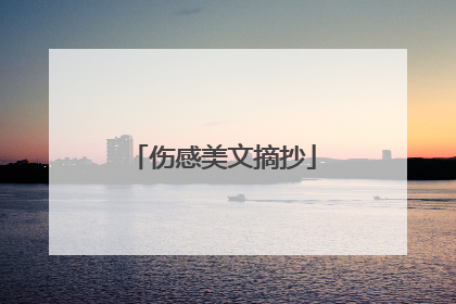 伤感美文摘抄