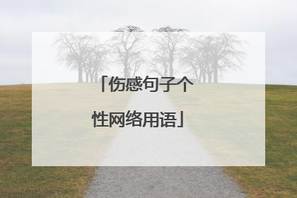 伤感句子个性网络用语
