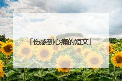 伤感到心痛的短文