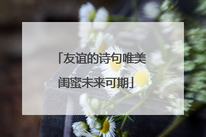 友谊的诗句唯美闺蜜未来可期