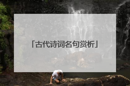 古代诗词名句赏析