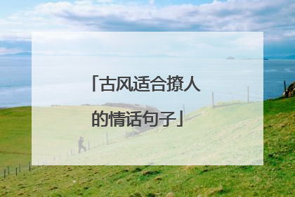 古风适合撩人的情话句子
