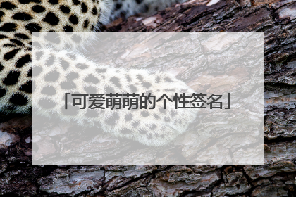 可爱萌萌的个性签名