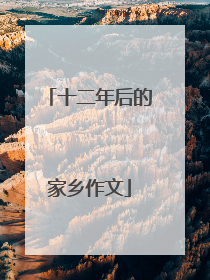 十二年后的家乡作文