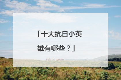十大抗日小英雄有哪些？