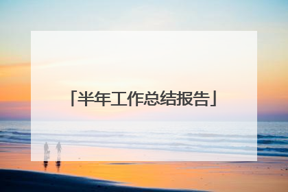 半年工作总结报告