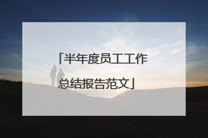 半年度员工工作总结报告范文
