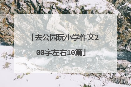 去公园玩小学作文200字左右10篇