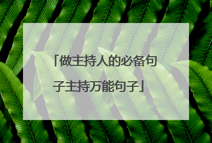 做主持人的必备句子主持万能句子