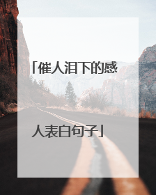 催人泪下的感人表白句子