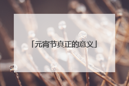 元宵节真正的意义