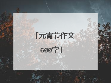 元宵节作文600字