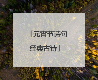 元宵节诗句经典古诗