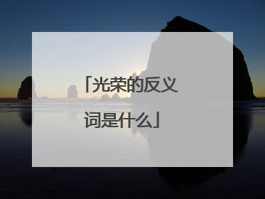 光荣的反义词是什么