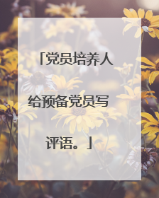 党员培养人给预备党员写评语。