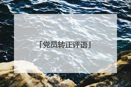 党员转正评语