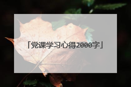 党课学习心得2000字