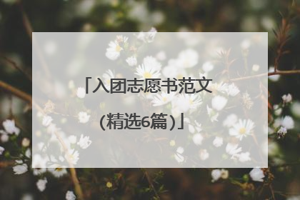 入团志愿书范文(精选6篇)