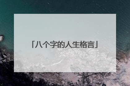八个字的人生格言