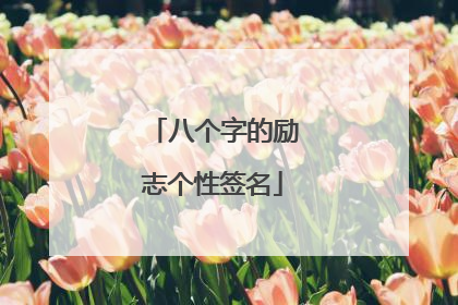 八个字的励志个性签名