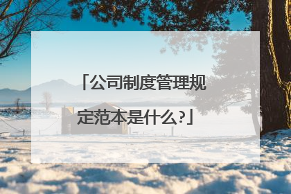 公司制度管理规定范本是什么?