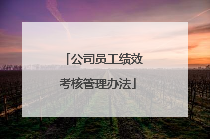 公司员工绩效考核管理办法
