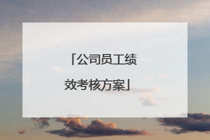 公司员工绩效考核方案