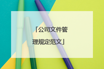 公司文件管理规定范文