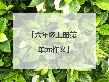 六年级上册第一单元作文