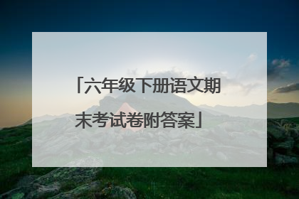 六年级下册语文期末考试卷附答案