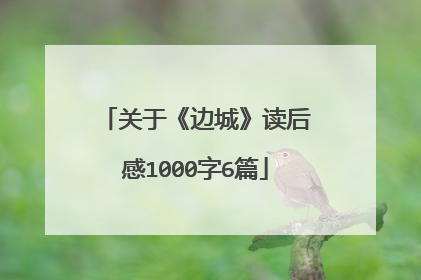 关于《边城》读后感1000字6篇