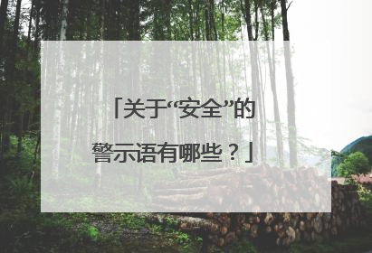 关于“安全”的警示语有哪些？
