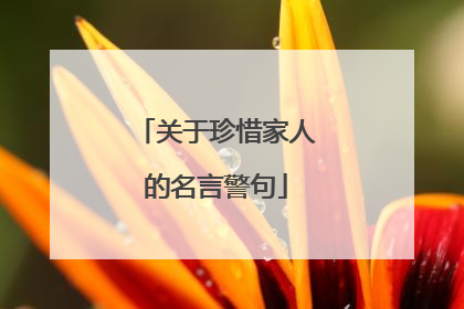 关于珍惜家人的名言警句