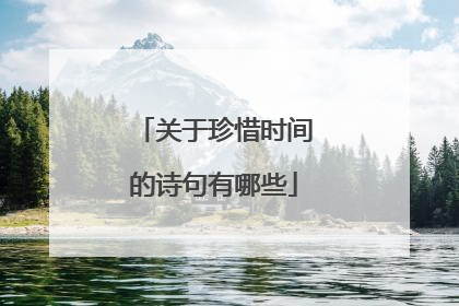 关于珍惜时间的诗句有哪些